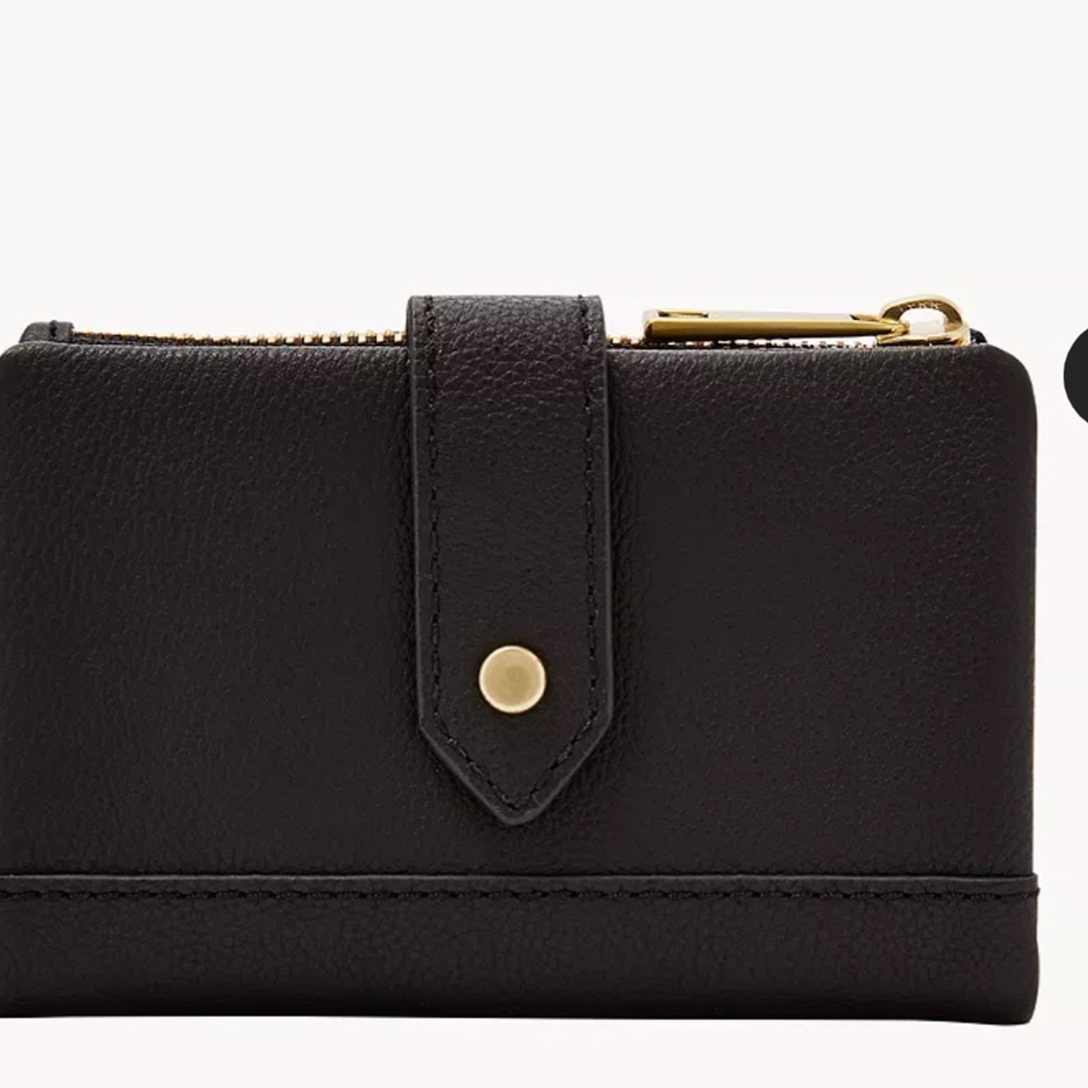 Fossil Lainie Multifunction Black Pebbled Leather Wallet - Picture 7 of 8